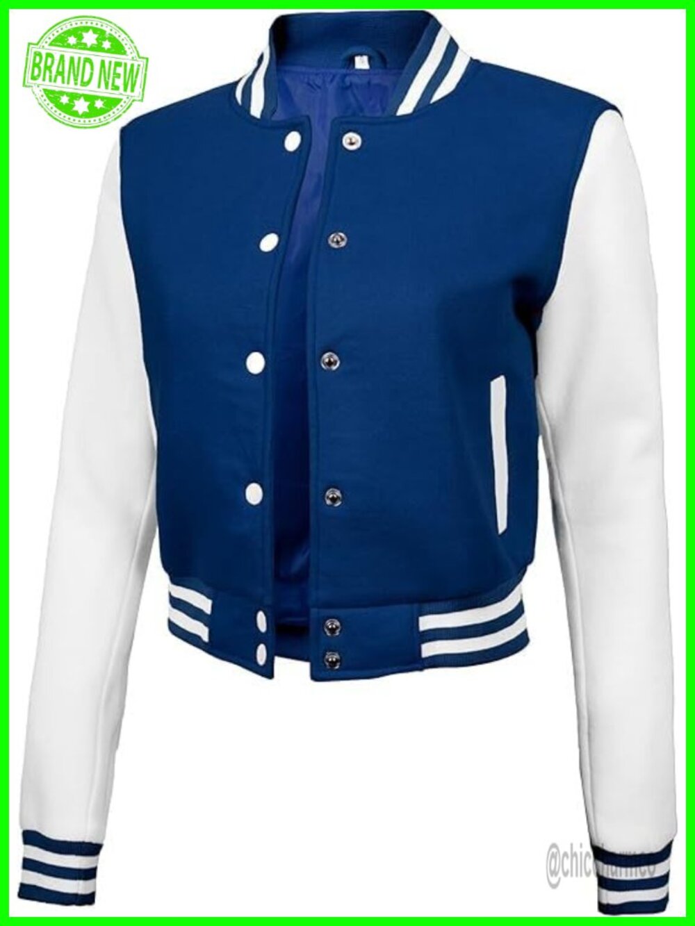 Women's Cropped Fleece Varsity Bomber Jacket